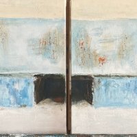 Bognebjerg - inspiration fra O. Høst  
Akryl på lærred -2-delt værk.  
Sælges enkeltvis eller samlet.   