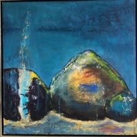 'Gennembrud' / akryl på lærred 70 x 70 cm