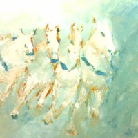 Gloria Jensen
Day at the Races
Akryl på lærred
70x70cm
