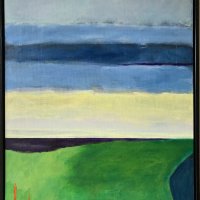 Udsigt fra diget i Højer, akryl, 55x45
